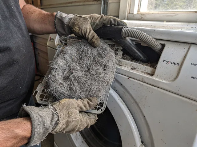 Cleaning Dryer Lint Trap in Perris