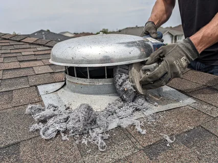 Cleaning Dryer Vent On Roof in Perris