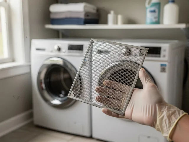 Perris Dryer Vent Cleaning specialist performing detailed lint trap cleaning service in Perris